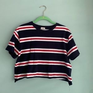 John Galt Red, White, and Blue Cropped Tee